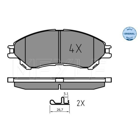 MEYLE 025 259 7916 Brzdové platničky predné pre Suzuki SX4 Vitara
