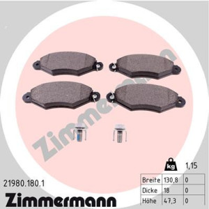 ZIMMERMANN 21980.180.1 Brzdové platničky Predné pre