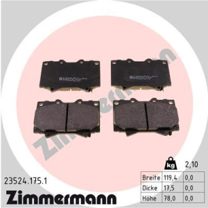 ZIMMERMANN 23524.175.1 Brzdové platničky Predné pre