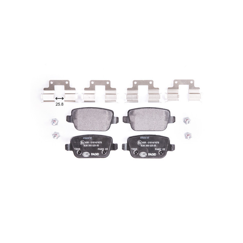 HELLA 8DB 355 025-351 Klocki hamulcowe Tył dla