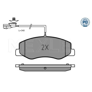 MEYLE 025 251 7218/PD Brzdové destičky zadní pro Movano Master NV400 Interstar