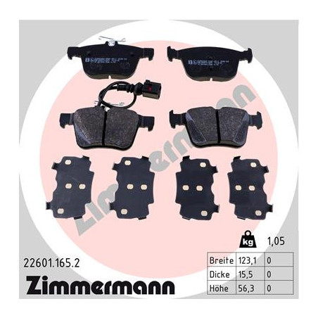 ZIMMERMANN 22601.165.2 Klocki hamulcowe