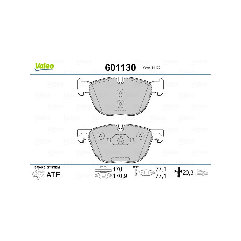 VALEO 601130 Brake Pads Set Front for