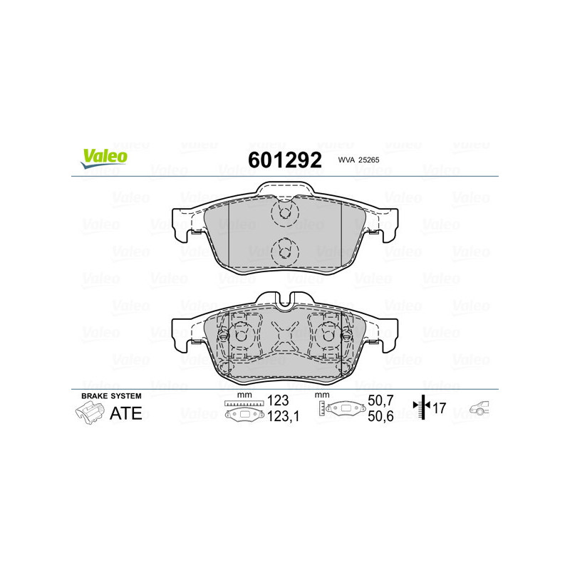 VALEO 601292 Bremsbeläge Hinten für