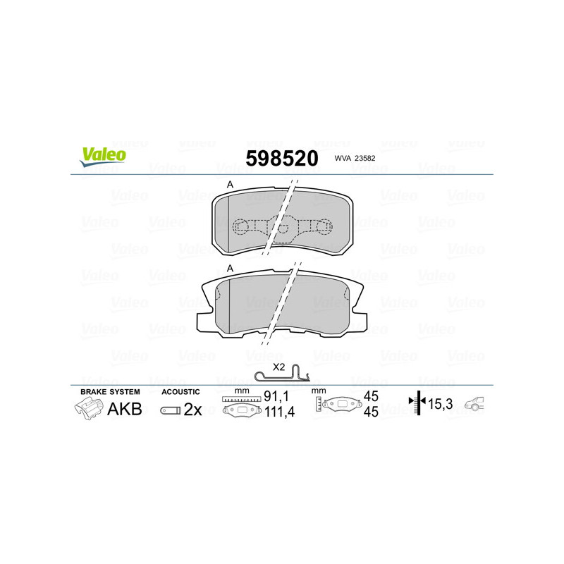 VALEO 598520 Brake Pads