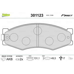 VALEO 301123 Pastillas de freno Delantero para