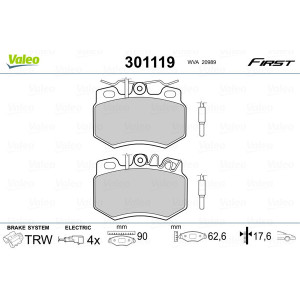 VALEO 301119 Pastillas de freno Delantero para