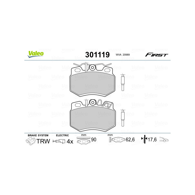 VALEO 301119 Brake Pads Set Front for