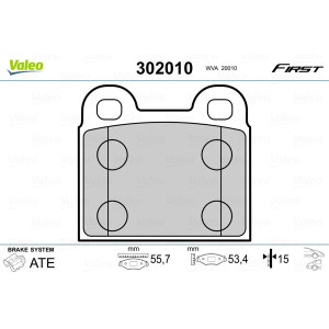 VALEO 302010 Pastiglie freno Anteriore per  Posteriore per