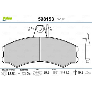 VALEO 598153 Pastillas de freno Delantero para