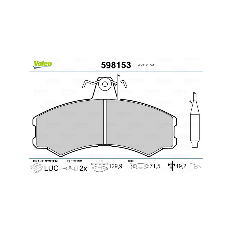 VALEO 598153 Bremsbeläge Vorne für