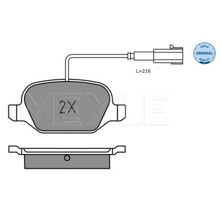 MEYLE 025 252 3717 Klocki hamulcowe tył dla MiTo Linea
