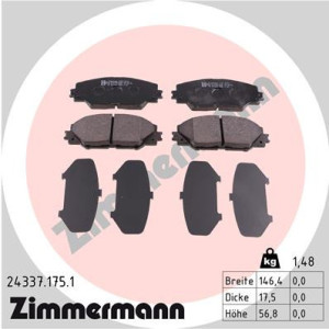 ZIMMERMANN 24337.175.1 Pastillas de freno Delantero para