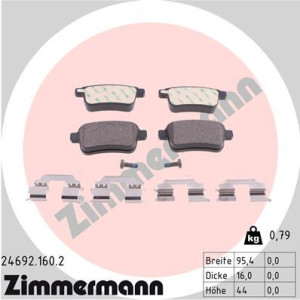 ZIMMERMANN 24692.160.2 Brake Pads Set Rear for