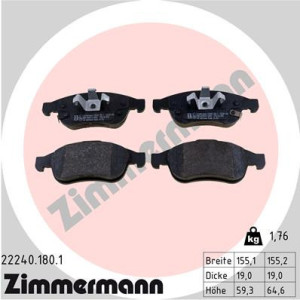ZIMMERMANN 22240.180.1 Brzdové platničky Predné pre