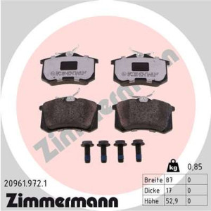 ZIMMERMANN 20961.972.1 Pastillas de freno Trasero para