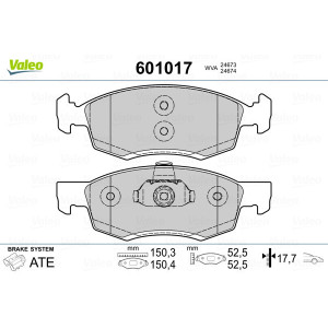 VALEO 601017 Klocki hamulcowe Przód dla