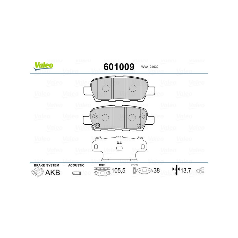 VALEO 601009 Brake Pads