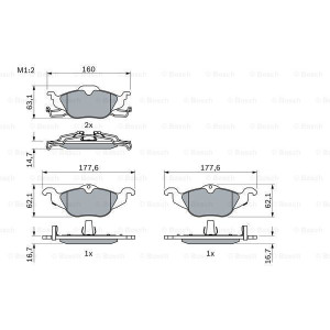 Pastiglie freno Anteriore per Opel Vauxhall Astra G Zafira A BOSCH 0 986 424 456