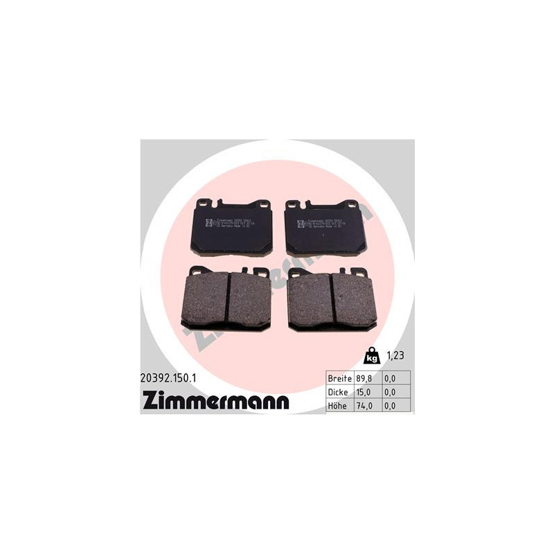 ZIMMERMANN 20392.150.1 Klocki hamulcowe Przód dla