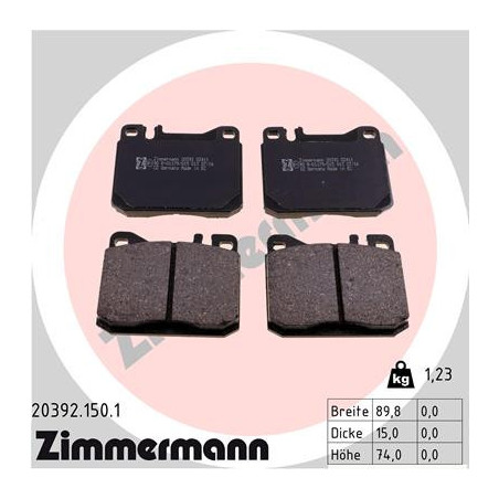 ZIMMERMANN 20392.150.1 Brzdové destičky Přední pro