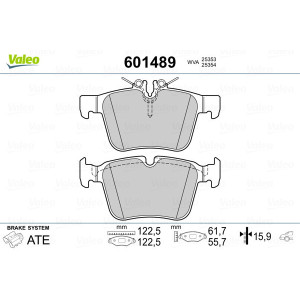 VALEO 601489 Klocki hamulcowe Tył dla
