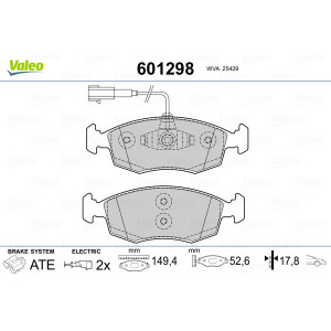 VALEO 601298 Pastiglie freno Anteriore per