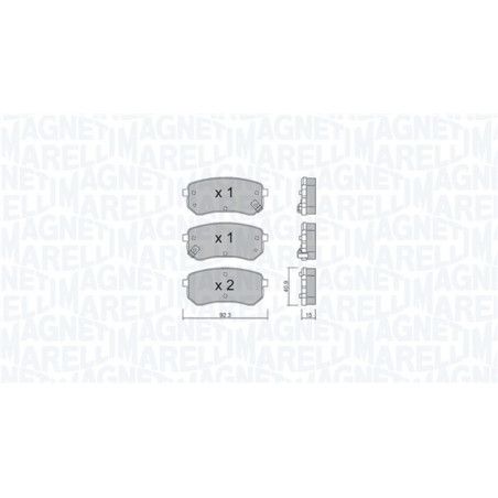 MAGNETI MARELLI 363916061004 Brzdové platničky Zadné pre