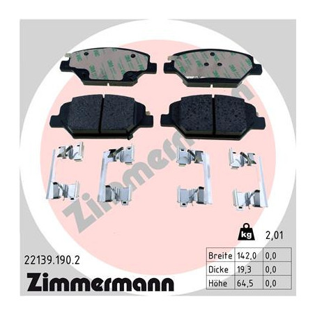 ZIMMERMANN 22139.190.2 Brzdové platničky Predné pre