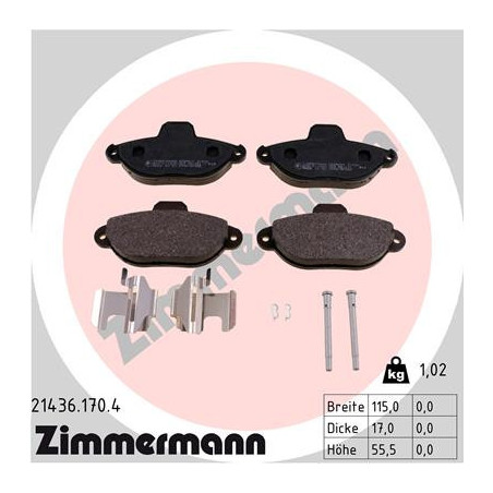 ZIMMERMANN 21436.170.4 Pastiglie freno Anteriore per