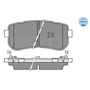 MEYLE 025 256 7716 Bremsbeläge Hinten für Tucson Cerato Kona Picanto Soul Creta ix35 Optima