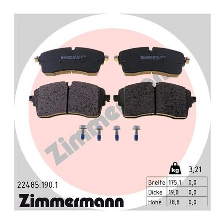 ZIMMERMANN 22485.190.1 Plaquettes de frein Avant pour