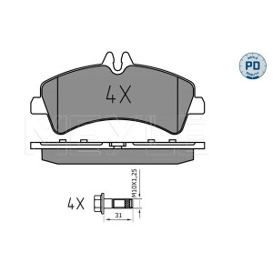 MEYLE 025 292 1720/PD Pastillas de freno trasero para Sprinter Crafter