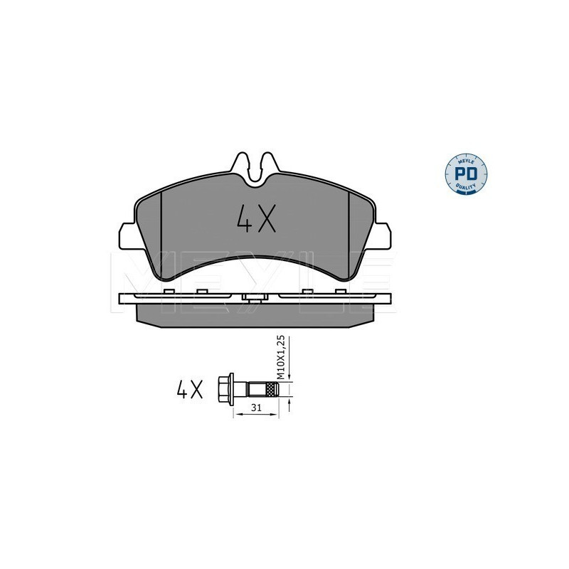 MEYLE 025 292 1720/PD Plaquettes de frein arrière pour Sprinter Crafter
