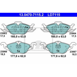 FRONT Brake Pads for Opel Vauxhall Astra G Zafira A ATE 13.0470-7115.2 ATE Ceramic