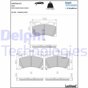 DELPHI LP3724 Pastiglie freno Anteriore per