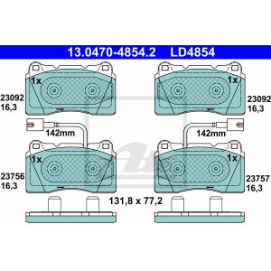 ATE 13.0470-4854.2 Brake Pads Set Front for