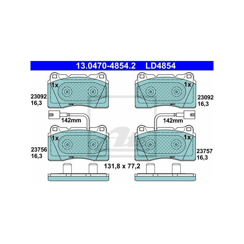 ATE 13.0470-4854.2 Brake Pads Set Front for Alfa Giulietta