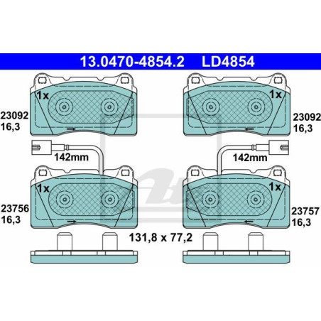 ATE 13.0470-4854.2 Pastillas de freno delantero para Alfa Giulietta
