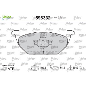 VALEO 598332 Pastiglie freno Anteriore per