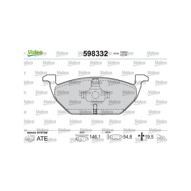 VALEO 598332 Klocki hamulcowe Przód dla