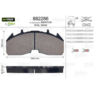 VALEO 882286 Pastiglie freno Anteriore per