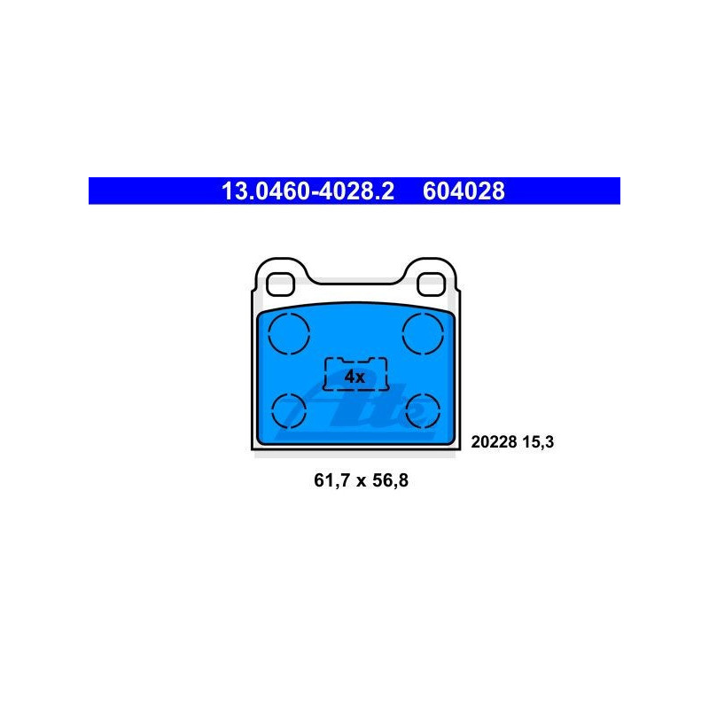 ATE 13.0460-4028.2 Brake Pads Set Front for Polo 80 Passat Derby Golf Jetta 50 Santana Scirocco