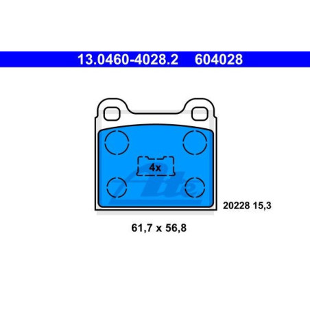ATE 13.0460-4028.2 Pastiglie freno anteriore per Polo 80 Passat Derby Golf Jetta 50 Santana Scirocco