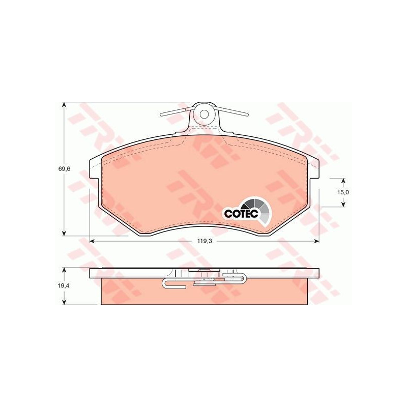 Brake Pads Set Front for Audi 80 90 100 200 A4 Cabriolet Coupe Quattro TRW GDB826