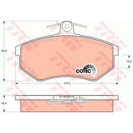 Plaquettes de frein Avant pour Audi 80 90 100 200 A4 Cabriolet Coupe Quattro TRW GDB826