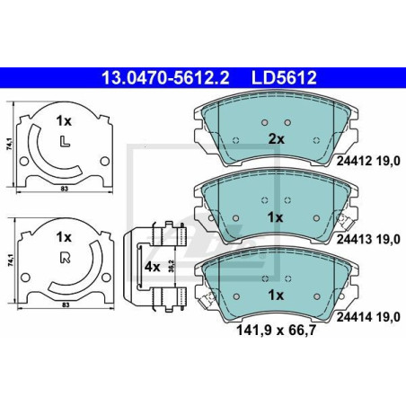 ATE 13.0470-5612.2 Klocki hamulcowe przód dla Insignia Astra Zafira Cascada 9-5 Malibu
