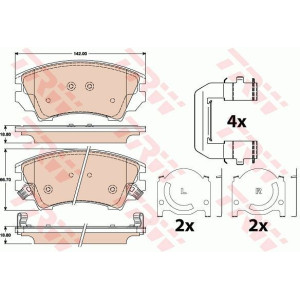 Pastiglie freno Anteriore per Chevrolet Opel Saab TRW GDB1783