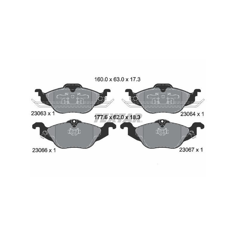 TEXTAR 2306302 Brake Pads Set Front for Astra Astravan Corsa