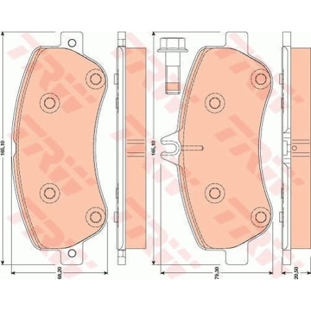 Brake Pads Set Front for Mercedes GLK X204 TRW GDB1798